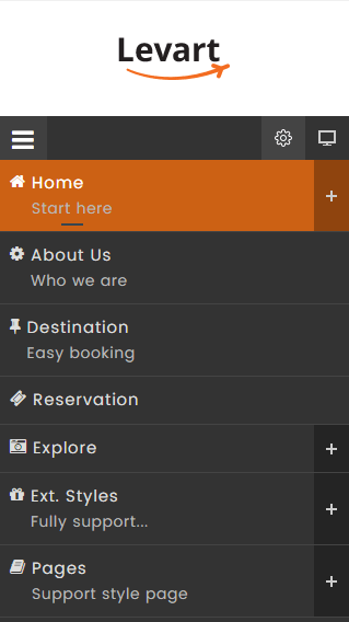Special designed mobile menu system